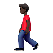 🚶🏿‍♂️ Emoji Hombre Caminando: Tono De Piel Oscuro en Apple iOS 10.0.