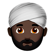 👳🏿‍♂️ Emoji Hombre Con Turbante: Tono De Piel Oscuro en Apple iOS 10.0.