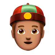 👲🏽 Emoji Mann mit chinesischem Hut: mittlere Hautfarbe Apple iOS 10.0.