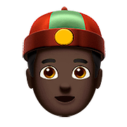 👲🏿 Emoji Mann mit chinesischem Hut: dunkle Hautfarbe Apple iOS 10.0.