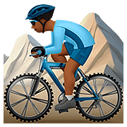 🚵🏾 Emoji Pessoa Fazendo Mountain Bike: Pele Morena Escura na Apple iOS 10.0.