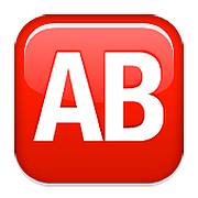 🆎 Emoji Großbuchstaben AB in rotem Quadrat Apple iOS 10.0.