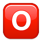 🅾️ Emoji Großbuchstabe O in rotem Quadrat Apple iOS 10.0.