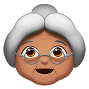 Émoji 👵🏽 Femme âgée : Peau Légèrement Mate sur Apple iOS 10.0.