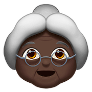 👵🏿 Emoji Anciana: Tono De Piel Oscuro en Apple iOS 10.0.