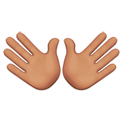 👐🏽 Emoji Mãos Abertas: Pele Morena na Apple iOS 10.0.