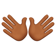 Emoji 👐🏾 Mani Aperte: Carnagione Abbastanza Scura su Apple iOS 10.0.