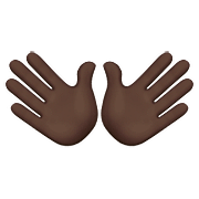 Emoji 👐🏿 Mani Aperte: Carnagione Scura su Apple iOS 10.0.