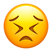 Emoji 😣 Faccina Perseverante su Apple iOS 10.0.