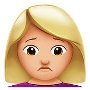 🙍🏼 Emoji missmutige Person: mittelhelle Hautfarbe Apple iOS 10.0.