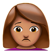 🙍🏽 Emoji Franzindo A Sobrancelha: Pele Morena na Apple iOS 10.0.