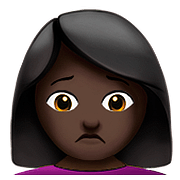 🙍🏿 Emoji Franzindo A Sobrancelha: Pele Escura na Apple iOS 10.0.