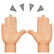 Emoji 🙌🏼 Mani Alzate: Carnagione Abbastanza Chiara su Apple iOS 10.0.