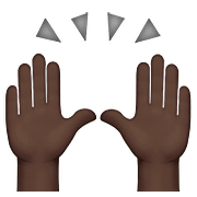 Emoji 🙌🏿 Mani Alzate: Carnagione Scura su Apple iOS 10.0.