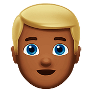 👱🏾 Emoji Persona Adulta Rubia: Tono De Piel Oscuro Medio en Apple iOS 10.0.