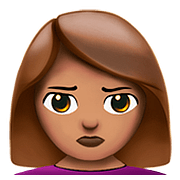 🙎🏽 Emoji Persona Haciendo Pucheros: Tono De Piel Medio en Apple iOS 10.0.