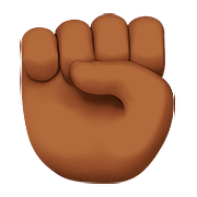 ✊🏾 Emoji Puño En Alto: Tono De Piel Oscuro Medio en Apple iOS 10.0.