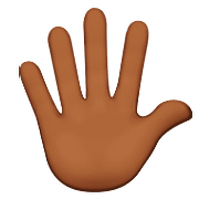 🖐🏾 Emoji Mão Aberta Com Os Dedos Separados: Pele Morena Escura na Apple iOS 10.0.