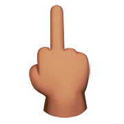 🖕🏽 Emoji Dedo Corazón Hacia Arriba: Tono De Piel Medio en Apple iOS 10.0.
