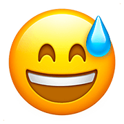 😅 Emoji Rosto Risonho Com Gota De Suor na Apple iOS 10.0.
