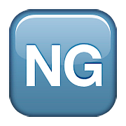 🆖 Emoji Großbuchstaben NG in blauem Quadrat Apple iOS 10.0.