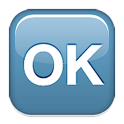 🆗 Emoji Großbuchstaben OK in blauem Quadrat Apple iOS 10.0.