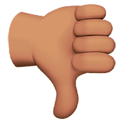 👎🏽 Emoji Daumen runter: mittlere Hautfarbe Apple iOS 10.0.
