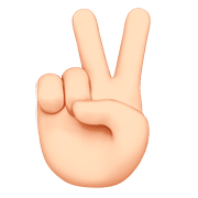 ✌🏻 Emoji Mão Em V De Vitória: Pele Clara na Apple iOS 10.0.