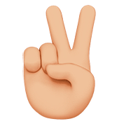 ✌🏼 Emoji Mano Con Señal De Victoria: Tono De Piel Claro Medio en Apple iOS 10.0.