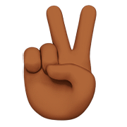 ✌🏾 Emoji Mano Con Señal De Victoria: Tono De Piel Oscuro Medio en Apple iOS 10.0.