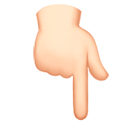 👇🏻 Emoji Dorso Da Mão Com Dedo Indicador Apontando Para Baixo: Pele Clara na Apple iOS 10.0.