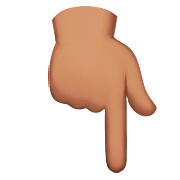 Emoji 👇🏽 Indice Abbassato: Carnagione Olivastra su Apple iOS 10.0.