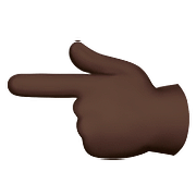 👈🏿 Emoji Dorso Da Mão Com Dedo Indicador Apontando Para A Esquerda: Pele Escura na Apple iOS 10.0.