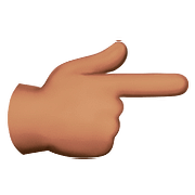 👉🏽 Emoji Dorso Da Mão Com Dedo Indicador Apontando Para A Direita: Pele Morena na Apple iOS 10.0.