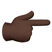 Emoji 👉🏿 Indice Verso Destra: Carnagione Scura su Apple iOS 10.0.