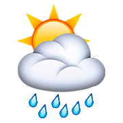 🌦️ Emoji Sol Detrás De Una Nube Con Lluvia en Apple iOS 10.0.