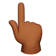 👆🏾 Emoji Dorso Da Mão Com Dedo Indicador Apontando Para Cima: Pele Morena Escura na Apple iOS 10.0.
