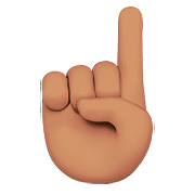☝🏽 Emoji nach oben weisender Zeigefinger von vorne: mittlere Hautfarbe Apple iOS 10.0.