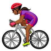 🚴🏾‍♀️ Emoji Mulher Ciclista: Pele Morena Escura na Apple iOS 10.0.
