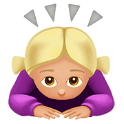🙇🏼‍♀️ Emoji Mujer Haciendo Una Reverencia: Tono De Piel Claro Medio en Apple iOS 10.0.