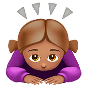 Emoji 🙇🏽‍♀️ Donna Che Fa Inchino Profondo: Carnagione Olivastra su Apple iOS 10.0.