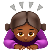 🙇🏾‍♀️ Emoji sich verbeugende Frau: mitteldunkle Hautfarbe Apple iOS 10.0.