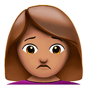 Emoji 🙍🏽‍♀️ Donna Corrucciata: Carnagione Olivastra su Apple iOS 10.0.