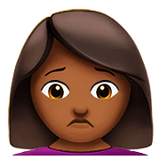 🙍🏾‍♀️ Emoji missmutige Frau: mitteldunkle Hautfarbe Apple iOS 10.0.