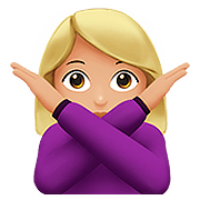 🙅🏼‍♀️ Emoji Mujer Haciendo El Gesto De «no»: Tono De Piel Claro Medio en Apple iOS 10.0.