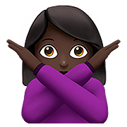 🙅🏿‍♀️ Emoji Frau mit überkreuzten Armen: dunkle Hautfarbe Apple iOS 10.0.