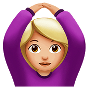 🙆🏼‍♀️ Emoji Frau mit Händen auf dem Kopf: mittelhelle Hautfarbe Apple iOS 10.0.