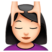 💆🏻‍♀️ Emoji Frau, die eine Kopfmassage bekommt: helle Hautfarbe Apple iOS 10.0.