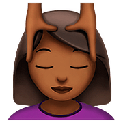 💆🏾‍♀️ Emoji Mulher Recebendo Massagem Facial: Pele Morena Escura na Apple iOS 10.0.
