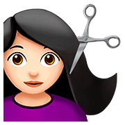 💇🏻‍♀️ Emoji Mulher Cortando O Cabelo: Pele Clara na Apple iOS 10.0.